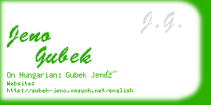 jeno gubek business card